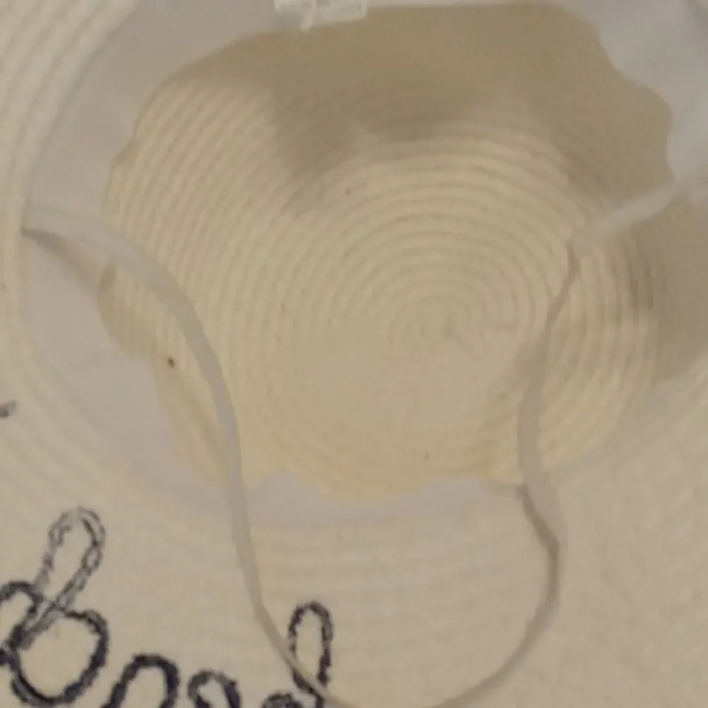 Girl's White Sun Hat with Navy Accents - Beach Ready!